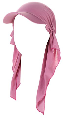 Damen Bandana mit Schirm Haarband Sommer Sonnenhut Kopftuch Visor Strand Cap Bandana Sonnenschutz Mütze Lila Einheitsgröße