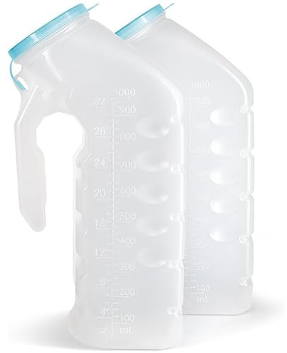 BEOTAY Urinflasche Für Männer Mit Im Dunkeln Leuchtendem Deckel,1000ML Pinkelflasche Für Männer,Urinal Für Auto, Reisen, Ältere Menschen Und Inkontinenz,Auslaufsicheres Design(2Er-Pack)