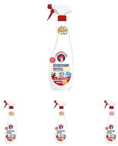 Chanteclair - Spray Dégraissant Universel Marseille Nettoyant, Idéaux sur Tout, Efficaces Partout, Fonctionne Tête en Bas - 600 ml (Lot de 4)