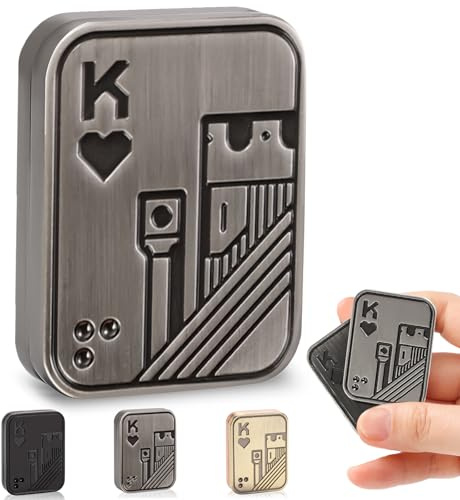 Sunny Power Metal Poker Fidget Slider für Erwachsene, Metall Poker Push Card EDC Fidget Toys, Tragbares Stressabbau-Spielzeug, Magnetischer Schieber Angstreduzierer Geschenk für Freund Sensorisches
