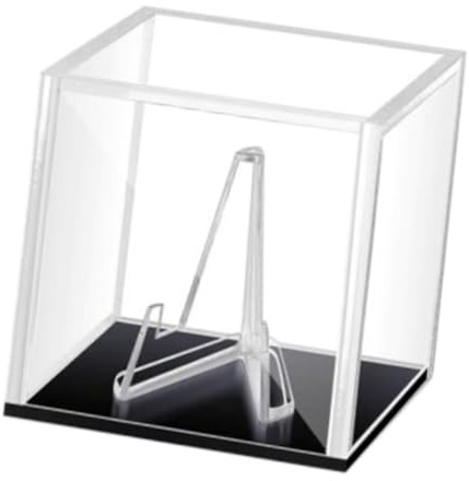 harayaa Guitar Pick Display Box, Gitarrenpickelbox mit Stand Display, Clear Holder, Plectrum Koffer für Elektrobass, Ukulele Liebhaber, Spieler, Schwarzer Sockel