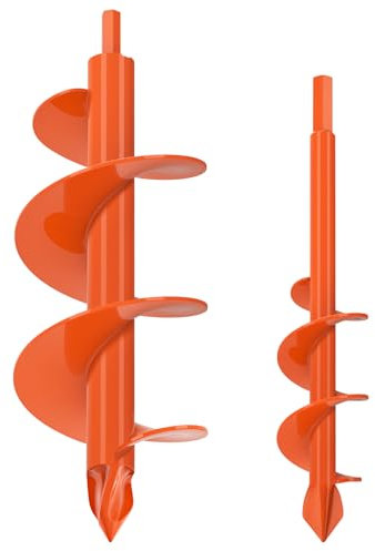 Benelabel Punta per Trivella, 23x4.1cm & 31x10cm Trivella Giardino Utensile Spirale Piantare Coclea Delle Piantatrici Scavare Buche per Aiuole/Semina/Recinto Palo Cassetta Posta, Adatti Esagono 10mm
