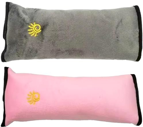 Lot de 2 coussins de ceinture de sécurité pour enfants, doux et sûr, housse de ceinture de sécurité amovible, support de cou confortable, housse de protection confortable pour la sieste, coussin de ce
