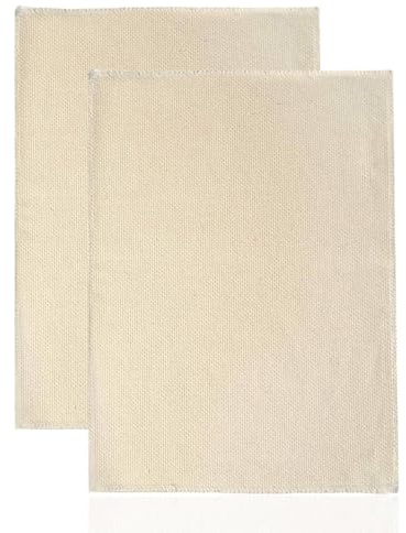 2 Stück 80x50cm Mönchstoff Punch Needle Stoff, Baumwoll Tufting Tuch Dauerhaft Nähstoff Feines Gitternetz Baumwollstoff für Stanznadel Teppichnadel und Klemmnadel