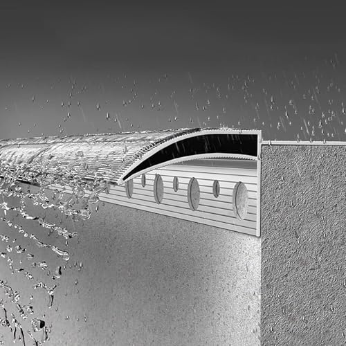 tejado lluvia deflector Alféizar De La Pared Exterior Del Techo, Protección Del Borde Del Alféizar De La Ventana, Tira Deflectora, Líneas De Pico De Águila,(5 pcs,L W 110cm x 80mm)