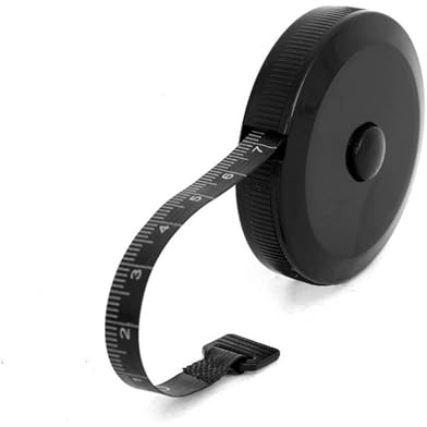 Mètre ruban automatique gain de place 200 cm normes de mesure ABS idéal pour les amateurs de couture Noir