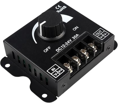 Generic 12 24V 30A Pwm Manopola Interruttore Dimmer Luce LED per Strisce LED Monocolore 5050 3528 con Funzione di Memoria Controllo Continuo della luminosità
