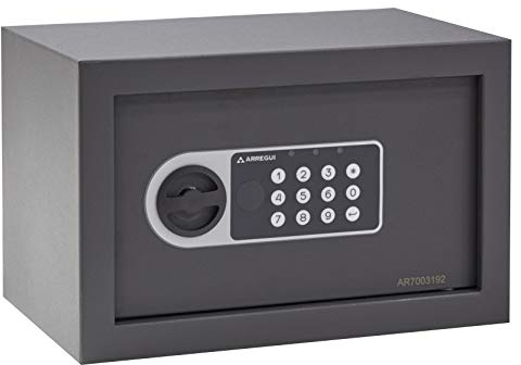 ARREGUI Premier 16501-S1 Coffre-fort en acier avec serrure électronique, coffre-fort de sécurité pour la maison, clavier à code programmable, clé d'urgence, 20 x 31 x 20 cm, 9 L