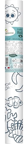 Avenue Mandarine GY081C - Un rotolo 5mx35cm Graffy Roll composto da un poster 90 g prestampato d'un disegno da 50 cm ripetuto 10 volte, Pirati e sirene