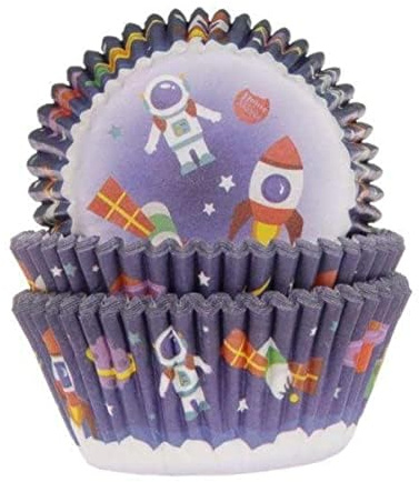 House of Marie 50 Paper Muffin Cases Astronaut/Space