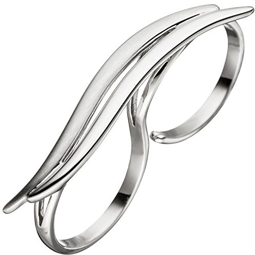Jobo Damen-Zweifingerring aus 925 Sterling Silber Größe 56