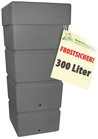 Regentonne Regenfass Ecktonne Regenspeicher Regenwasserbehälter mit Fallrohrfilter, Regenfilter T33 braun FROSTSICHER - Moderne Eck-Regenwassertonne mit stabilem Deckel als Pflanzschale