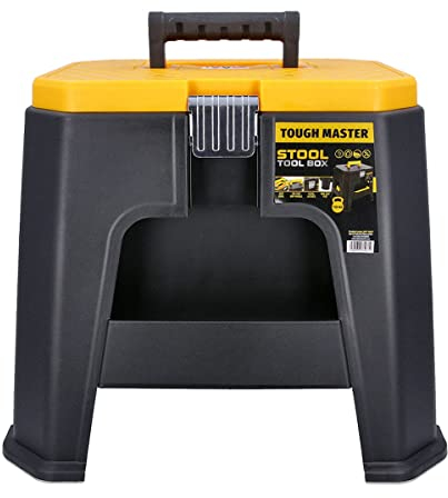 Tool Storage Stool Tool Box with Removable Tray & Compartment Organiser