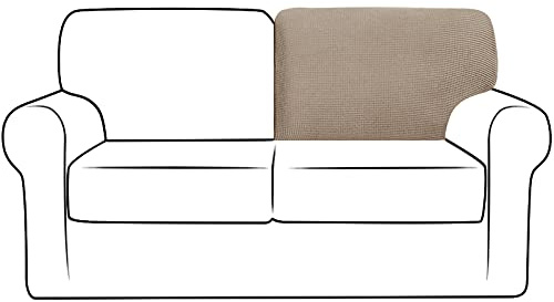 NLCYYQ Coprischienale per divano, elasticizzato, con coulisse, antiscivolo, di ricambio, in pile jacquard (sabbia, T-Right)