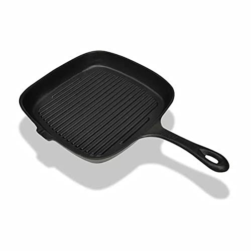 Tidyard Grill Pan Skillet Cast Iron Pan Cast Iron 24x23 cm