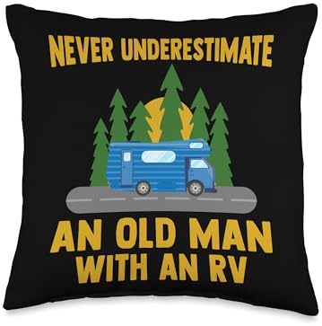 Camper Van Gifts & Accessories Camper Van RV-Camping Vacation Motorhome Caravan Throw Pillow, 16x16, Multicolor