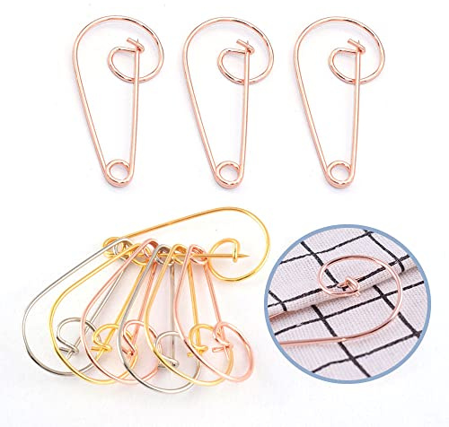 Metal Large Safety pins - 2.2 inch Rose Gold Spiral pin for Blankets Skirts Crafts Kilts Crafts Home Accessories 40pcs (Rose Gold)