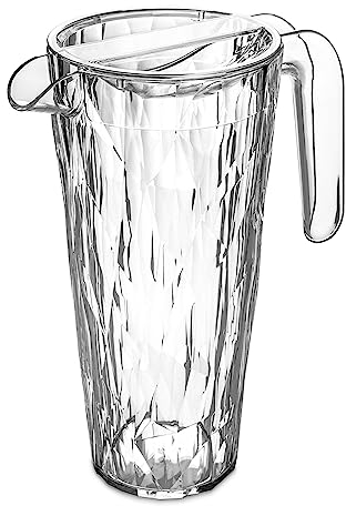 Koziol Superglas CLUB Pitcher, 1,5 l, caraffa con tappo, infrangibile, in plastica trasparente effetto cristallo, elegante e resistente, per acqua, tè freddo, cocktail e buffet