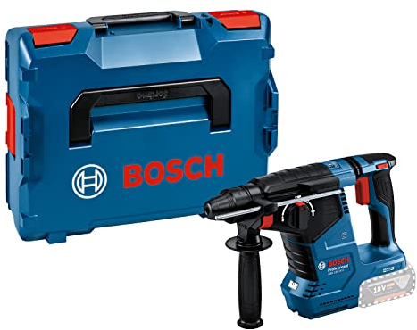 Bosch Professional 18V System Cordless Rotary Hammer GBH 18V-24 C (with SDS Plus, Without Batteries and Charger, Aux. Handle, incl. L-BOXX)