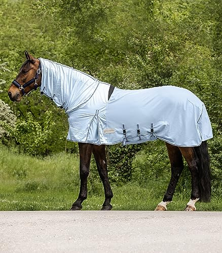 Waldhausen Protect Couverture anti-mouches pour eczéma, bleu clair/bleu foncé, 165 cm