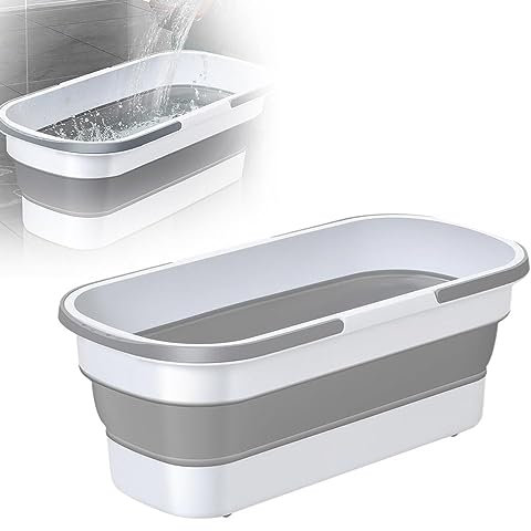 Large Flat Mop, Grand Balai Plat de Nouveau Style, 360° Rotation Balai Serpillère Absorbant Balai Plat Microfibre à Essorage Intégré avec Tampons, Utilisation Humide et Sèche (Blanc)