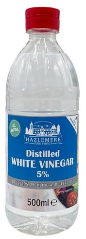 White Vinegar, White Vinegar Cleaning, Vinegar for Cleaning, Distilled White Vinegar, Cleaning Vinegar, White Wine Vinegar, Food Grade Suitable for Cleaning, Baking, Cooking, 500 ml (500 ml)