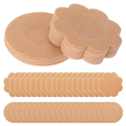 80 Pièces Protège-tétons Invisibles, Jetables Cache Tétons Nipple Cover Breast Petals Stickers, Cache Teton Femme, Respirants Couvre Seins Mamelons, Ronde & Prune cache tetons femme cache teton