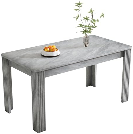 Moderner Esstisch Küchentisch, Großer Tisch Rechteckiger Esszimmertisch Holztisch Speisetisch für Restaurant Esszimmer Küche, 116 × 65 × 75cm (Grau)