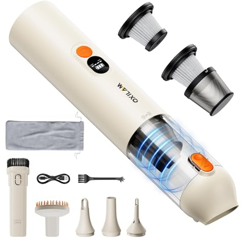OXILAM Car Vacuum, 4-in-1 Handheld Vacuum Cordless, Mini Vacuum Blow & Suction 2 in 1 with 14000PA, Portable Vacuum for Home, Car, Hard-to-Reach Corners, Cat Litter, Desk, Office