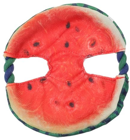 WOONEKY Hundespielzeug Wurfspielzeug Oxford Stoff Wassermelonen Design Strandspielzeug Für Hunde Welpen Haustier