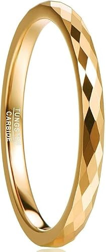 083BASE Ringe Damen/Herren Silber 2mm breit Kuppelform und Comfort Fit Design Stein Unisex Wolfram Ringe für