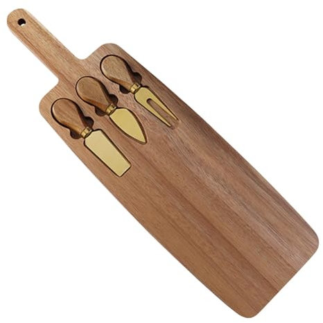 Juego de tabla de queso, juego de tabla de salchichas, tabla de cortar con asa, platos de queso multifuncionales, bandejas para servir con utensilios de queso para cocina, Navidad