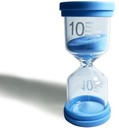 Clessidra per bambini Colorato Clessidra Sabbia Timer 10 minuti Lavarsi i denti Visualizzazione Tempo Timer Clessidra Vetro Timer Classi Gioco Cucina Casa Ufficio Decorazione