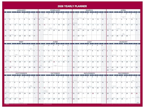AT-A-GLANCE 2026 Erasable Calendar, Dry Erase Wall Planner, 12 x 16, Small, Vertical-Horizontal, Reversible, Compact (PM330B2826)