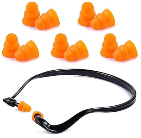 NHQZ Tappi per orecchi, 1 Pezzi Inserti auricolari con archetto, Tappi riutilizzabili super confortevoli per la riduzione, Protezione dell’udito flessibile, 5 paia di tappi per le orecchie