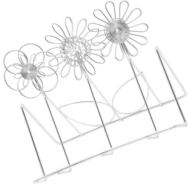 DIYEAH Stilvoller Visitenkartenhalter Aus Edelstahl Mit Vertikalem Blumendesign Telefonständer Desktop-organizer Für Das Büro