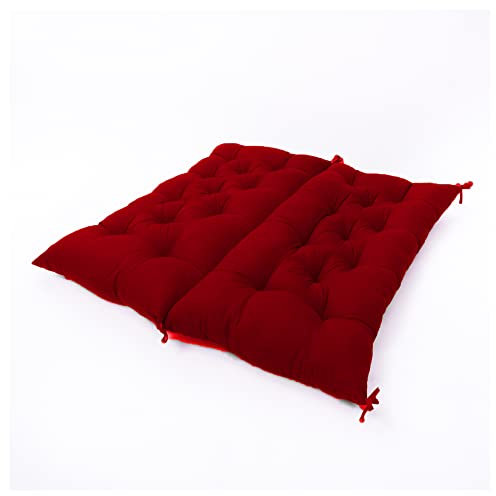 Dickes Gartenbank-Sitzkissen mit Rückenlehne, Liegestuhlkissen, Outdoor-Möbel, Schaukelbank, Holzbank, Sitzkissen für Zuhause, Büro, Sofa, Terrasse, Veranda, 120 x 100 x 8 cm, Rot