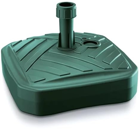 GARDENIX Base per ombrellone, Quadrato, Verde, in plastica, riempibile con Sabbia, Acqua, Ghiaia in Giardino, Spiaggia, terrazza, ombrellone portaombrelli, Supporto per ombrellone
