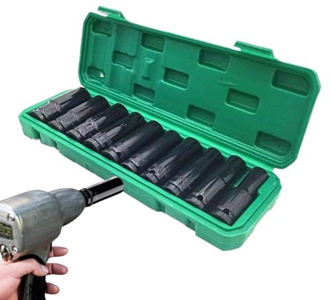 Socket Set | Pneumatischer Schlagschrauber-Set | Multifunktionales ergonomisches Werkzeugset für Garage, Elektroinstallation und Werkstatt