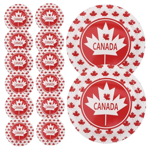 PRETYZOOM 24pezzi Piatti Per Decorazione Canadese Piatto Per Feste Vassoio Per Antipasti in Materiale Durevole