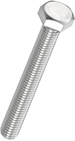 Kozelo 6 Stk M8-1.25x70 Sechskantschrauben Vollgewinde Silber | Metrische Rechtsgewinde Außensechskant Antrieb, 304 Edelstahl Grad A2-70, Sechskantschrauben