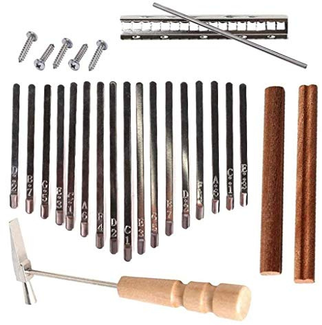 17 Tasten Kalimba DIY Tasten & Steg & Stimmhammer Kit Daumenklavier Zubehör
