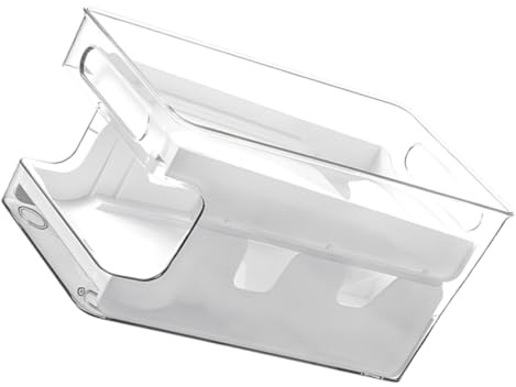 FUTUREORYY Organizador Frigorífico para Huevos Apilable y Reutilizable con Dispensador Deslizante Doble Capa para Almacenamiento Nevera Transparente