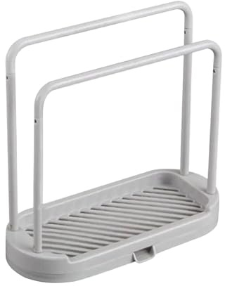 Organizer per lavello, supporto per strofinacci, supporto per lavello, vassoio per lavello, 20 x 9 x 20 cm, supporto staccabile per spugna con vassoio di drenaggio per cucina, stracci, spazzola