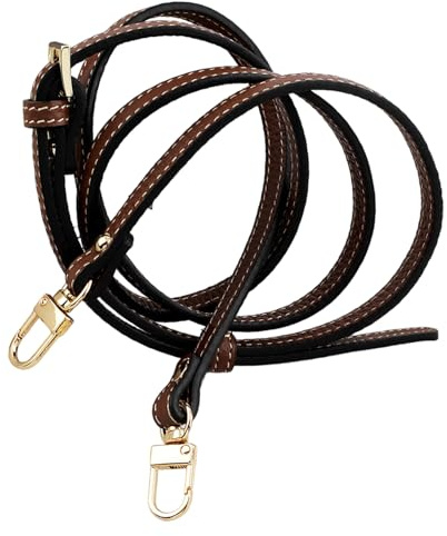 Oxxggkao Elegantes correas de cuero para bolsas pequeñas, correa de repuesto ajustable para bolsas cruzadas con herrajes de metal, correa gris marrón, Bandolera marrón, silver buckle