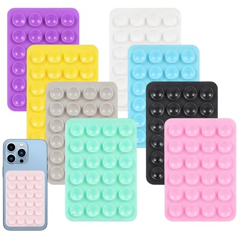 anyts Saugnapf Handy 9 Stück Silikon Handyhülle, Kleber Rückseite Noppen Halter für Yoga-Fitness Selfies und Videos Mobile Geräte