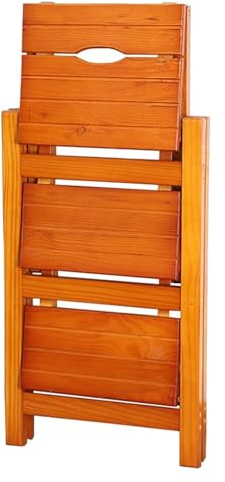 Silla Alta portátil, Taburete Plegable de 3 escalones en Nogal Claro, Madera Maciza, Ligero, Ideal for Uso doméstico y Exterior, Escalera versátil for fácil Acceso Almacenamiento