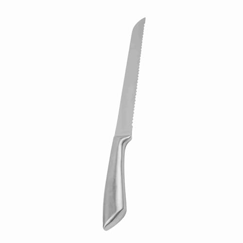 Qudinip Cuchillo para Pastel de Acero Inoxidable, Cuchillo para Pan Serrado de 8 Pulgadas con Borde Ultraafilado para Cortar Pasteles, Pan, Pasteles, Bagels