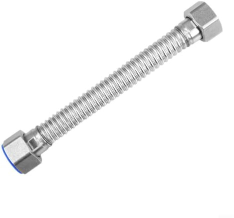 Tubo flessibile ondulato in acciaio inossidabile 304 per scaldabagno, caldaia e rubinetto, con guarnizione in silicone, 10 ~ 80 cm (50 cm)