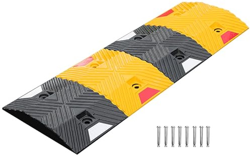 Dossi Artificiali per Strada, Dosso Artificiale per Garage, Antiscivolo, Superficie con Schema Cromatico Giallo e Nero con Pellicola Riflettente per Auto e Camion